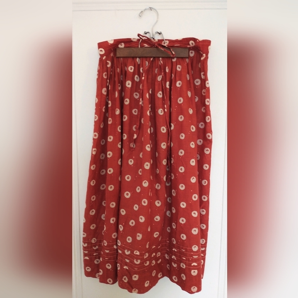 Liz Clairborne Vintage Cotton Gathered Peasant Skirt - Red, Cottagecore, Size 10 - Picture 2 of 3